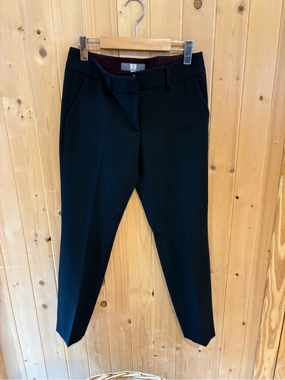 Tristan Black Pants with Burgundy Patterned Liner